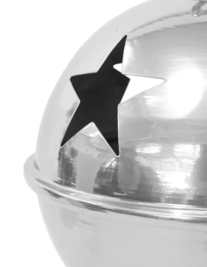 Cascabel cromado con estrellas perforadas de 45cm - Image 2