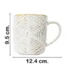 Taza de porcelana blanca con lineas café de 9x12.4x9.5cm - Image 2