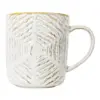 Taza de porcelana blanca con lineas café de 9x12.4x9.5cm - Image 3