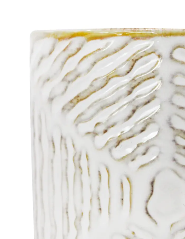 Taza de porcelana blanca con lineas café de 9x12.4x9.5cm - Image 4