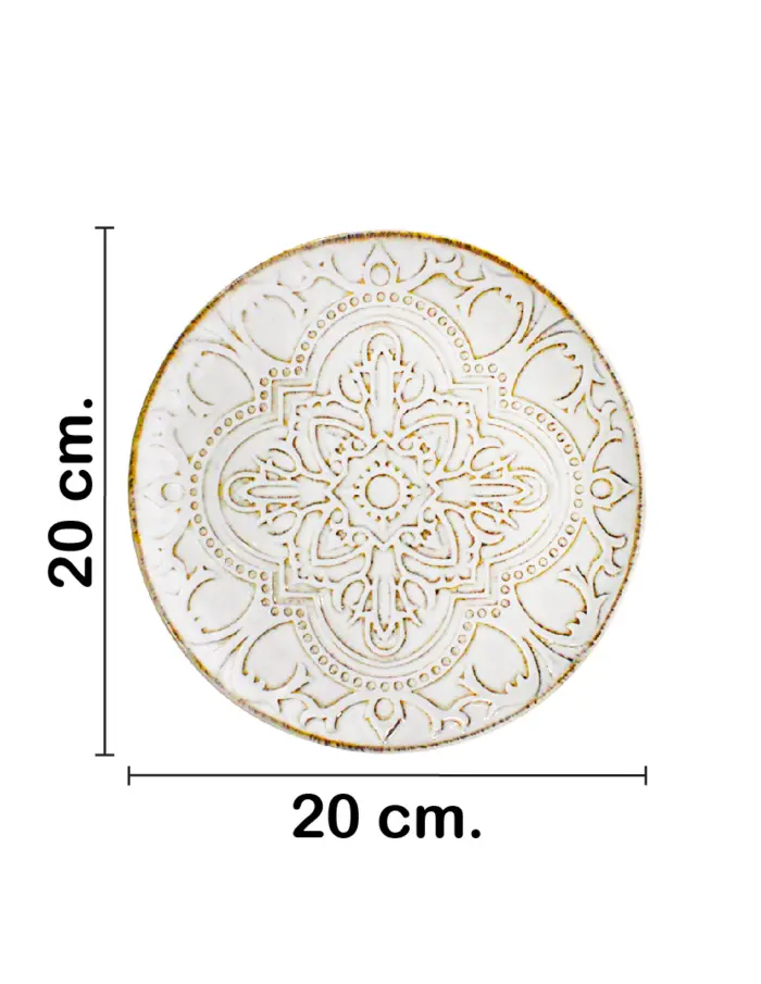 Plato de porcelana blanca diseño café de 20x20x1.9cm - Image 2