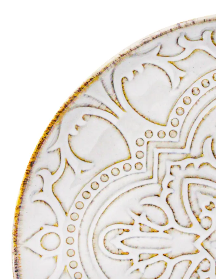 Plato de porcelana blanca diseño café de 20x20x1.9cm - Image 3