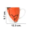 Taza de porcelana blanca con diseño naranja de 8.5x12.3x9.7cm - Image 2