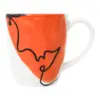 Taza de porcelana blanca con diseño naranja de 8.5x12.3x9.7cm - Image 3