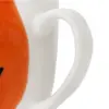 Taza de porcelana blanca con diseño naranja de 8.5x12.3x9.7cm - Image 4