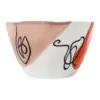 Tazon de porcelana blanca con naranja y café de 12.7x12.7x7.8cm - Image 3