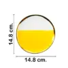 Plato de porcelana amarilla con blanco y orilla dorada de 14.8x14.8x1.4cm - Image 2