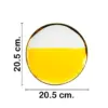 Plato de porcelana amarilla con blanco y orilla dorada de 20.5x20.5x2cm - Image 2