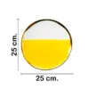 Plato de porcelana amarilla con blanco y orilla dorada de 25x25x2.6cm - Image 2