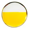 Plato de porcelana amarilla con blanco y orilla dorada de 25x25x2.6cm - Image 3