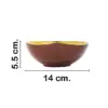Tazon de porcelana café con blanco y orilla dorada de 14x14x5.5cm - Image 2
