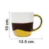 Taza de porcelana café con blanco y orilla dorada de 10.4x13.8x10.2cm - Image 2