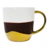 Taza de porcelana café con blanco y orilla dorada de 10.4x13.8x10.2cm - Image 3