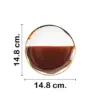 Plato de porcelana café con blanco y orilla dorada de 14.8x14.8x1.4cm - Image 2