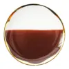 Plato de porcelana café con blanco y orilla dorada de 25x25x2.6cm - Image 3
