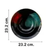 Plato hondo de porcelana negra con rojo y azul de 23.2x23.2x4.8cm - Image 2