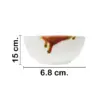 Tazon de porcelana blanca con naranja de 15x15x6.8cm - Image 2