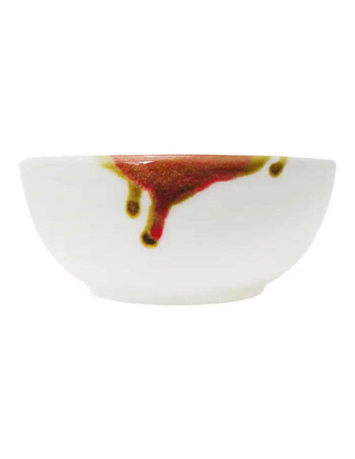 Tazon de porcelana blanca con naranja de 15x15x6.8cm - Image 3