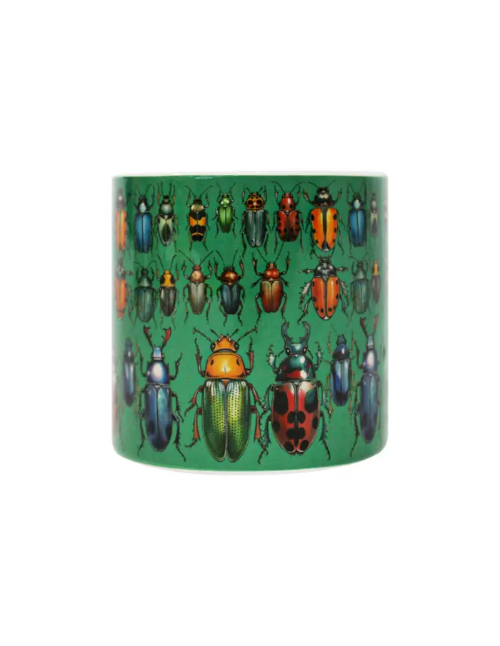 Maceta de ceramica verde con escarabajos de 7x7cm - Image 2