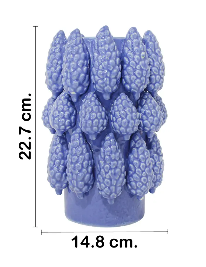 Maceta de ceramica morada diseño uvas de 14.8x22.7cm - Image 2