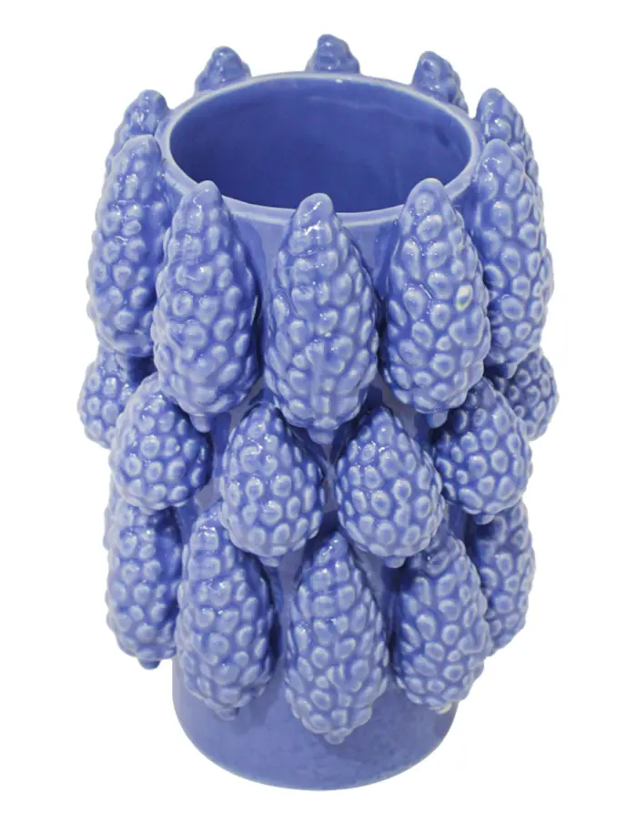 Maceta de ceramica morada diseño uvas de 14.8x22.7cm - Image 3
