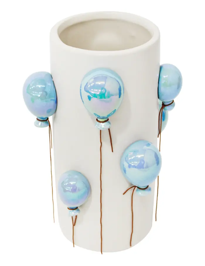 Florero de ceramica con globos azules de 15x15x22.3cm - Image 3