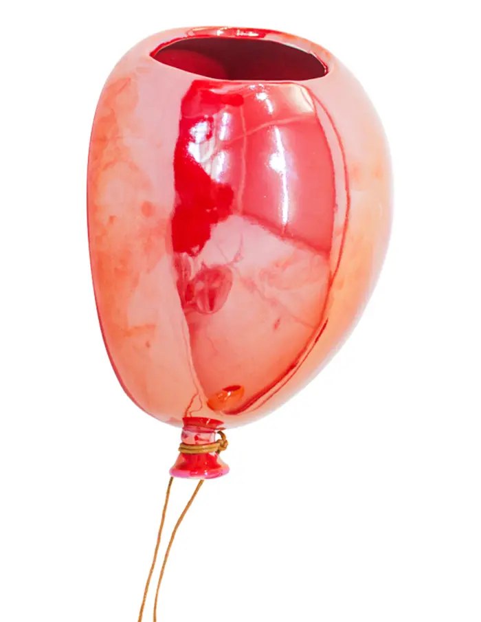 Florero de ceramica dieño globo rojo de 20x14.8x11cm - Image 3