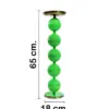 Candelabro de metal diseño esferas verde mate de 18x18x65cm - Image 2