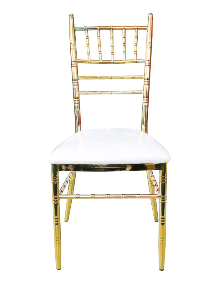 Silla de metal dorada con asiento suave de 50x40x93x44cm Soporta 120kg
