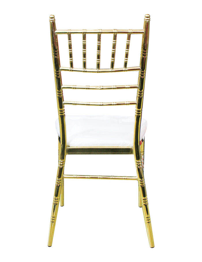 Silla de metal dorada con asiento suave de 50x40x93x44cm Soporta 120kg - Image 3