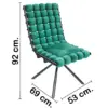 Silla de terciopelo diseño bolas con respaldo cuadrado verde de 51x69x92cm - Image 2