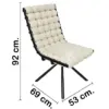 Silla de terciopleo diseño bolas con respaldo cuadrado beige de 51x69x92cm - Image 2