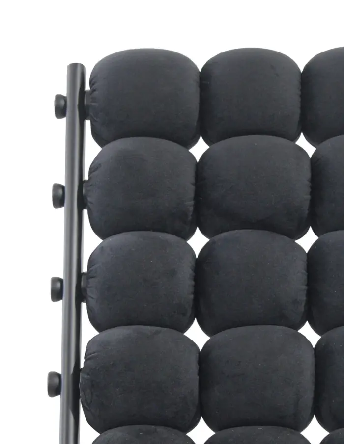 Silla de terciopleo diseño bolas con respaldo cuadrado negro de 51x69x92cm - Image 3