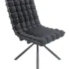 Silla de terciopleo diseño bolas con respaldo cuadrado negro de 51x69x92cm - Image 4