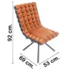 Silla de terciopelo diseño bolas con respaldo cuadrado marrón de 51x69x92cm - Image 2