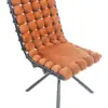 Silla de terciopelo diseño bolas con respaldo cuadrado marrón de 51x69x92cm - Image 4