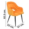 Silla de terciopelo con descansabrazos diseño bolas en la orilla naranja de 53x61x82.5cm - Image 2