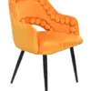 Silla de terciopelo con descansabrazos diseño bolas en la orilla naranja de 53x61x82.5cm - Image 4