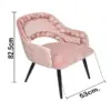 Silla de terciopelo rosa con descansabrazos y bolas a la orilla de 53x61x82.5cm - Image 4