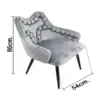 Silla de terciopelo gris con descansabrazos y bolas a la orilla de 54x61x86cm - Image 4