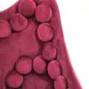 Silla de terciopelo con descansabrazos y diseño en el respaldo borgoña de 54x61x86cm - Image 3