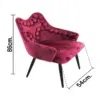 Silla de terciopelo con descansabrazos y diseño en el respaldo borgoña de 54x61x86cm - Image 4