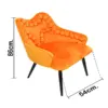 Silla de terciopelo con descansabrazos y diseño en el respaldo naranja de 54x61x86cm - Image 4