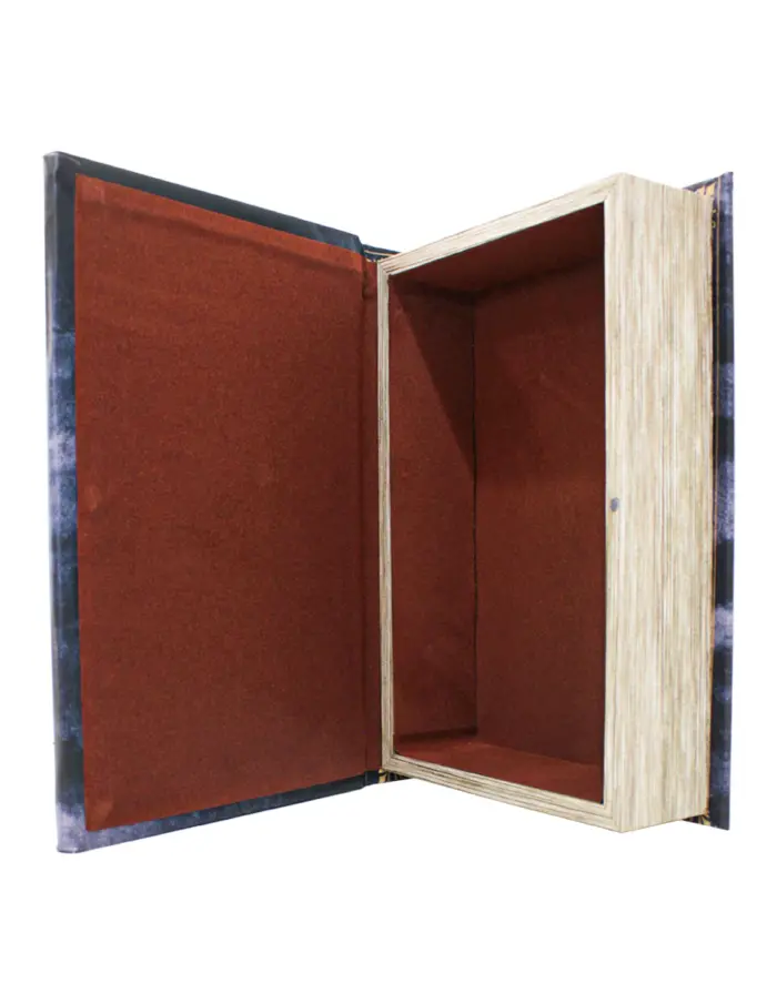 Caja de libro con espejo diseño mano de fatima de 27x18x7cm - Image 4