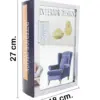 Caja de libro con espejo diseño sillon azul de 27x18x7cm - Image 2