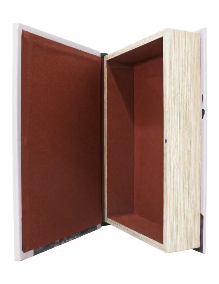 Caja de libro con espejo diseño rostro abstracto de 30x21x7cm - Image 4