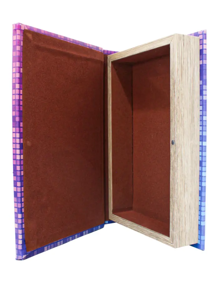 Caja de libro con espejo diseño morado de 24x16x5cm - Image 4