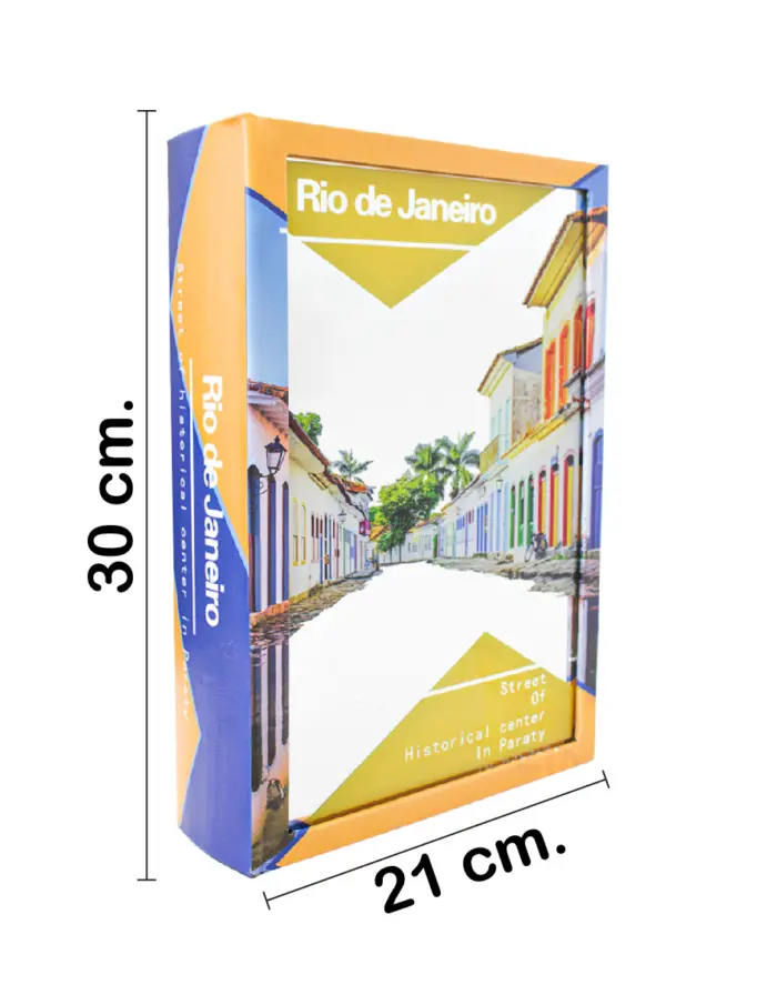 Caja de libro con espejo diseño rio de janeiro de 30x21x7cm - Image 2