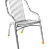 Silla de metal plateado de 46x57x83cm - Image 2