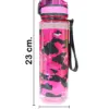 Botella de plástico estampada rosa de6.5x6.5x23cm - Image 2